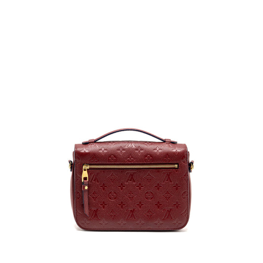 Louis Vuitton Pochette Métis Monogram Empreinte Dark Red GHW