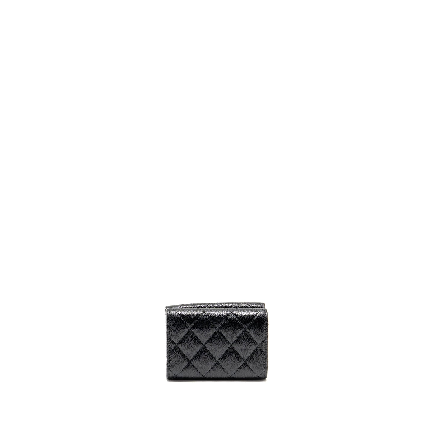 Chanel Small Compact Wallet Caviar Black SHW (microchip)