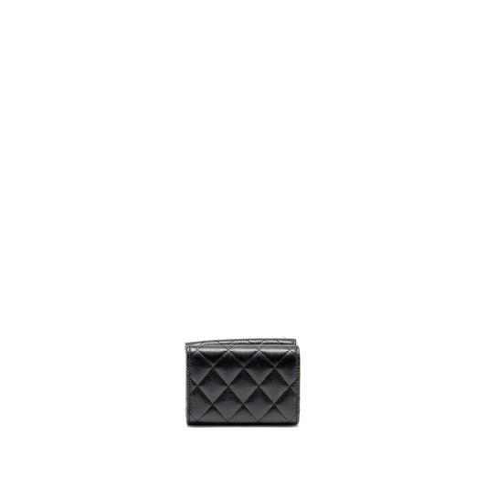 Chanel Small Compact Wallet Caviar Black SHW (microchip)