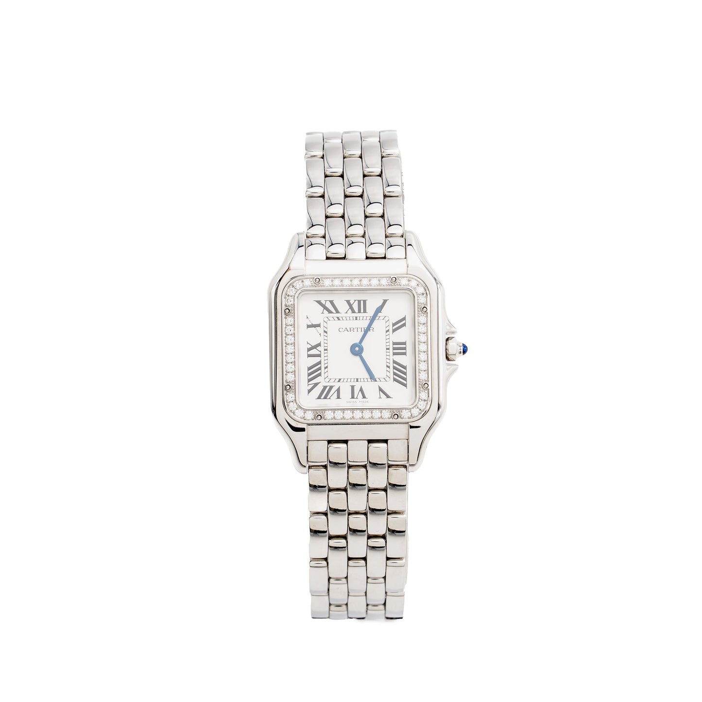 Cartier Panthere De Cartier Watch, Medium Model, Stainless Steel With Diamonds REF:W4PN0008
