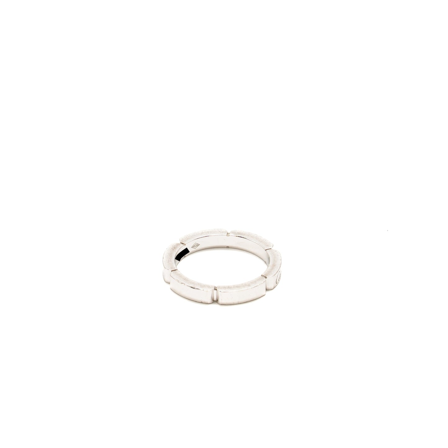 Cartier Size 47 Panthere Link Wedding Band White Gold