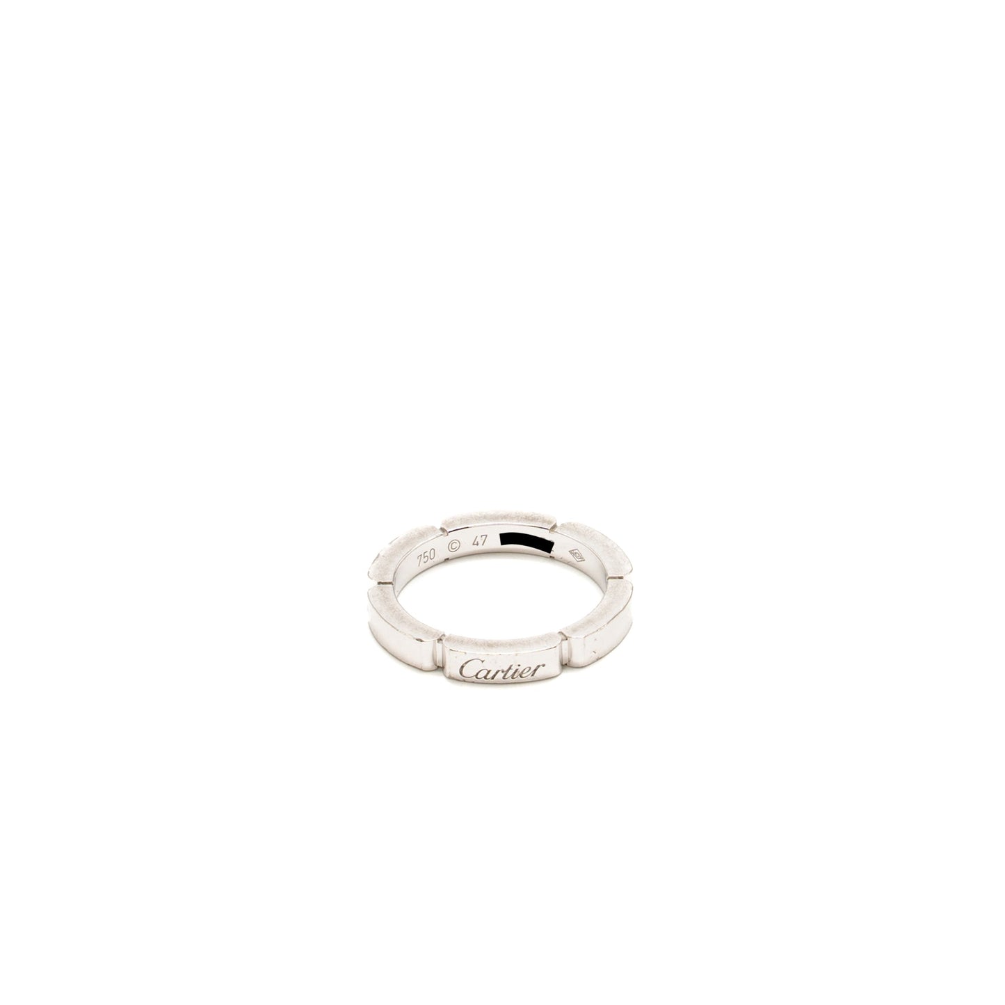 Cartier Size 47 Panthere Link Wedding Band White Gold