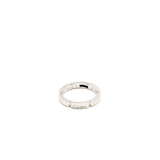 Cartier Size 47 Panthere Link Wedding Band White Gold