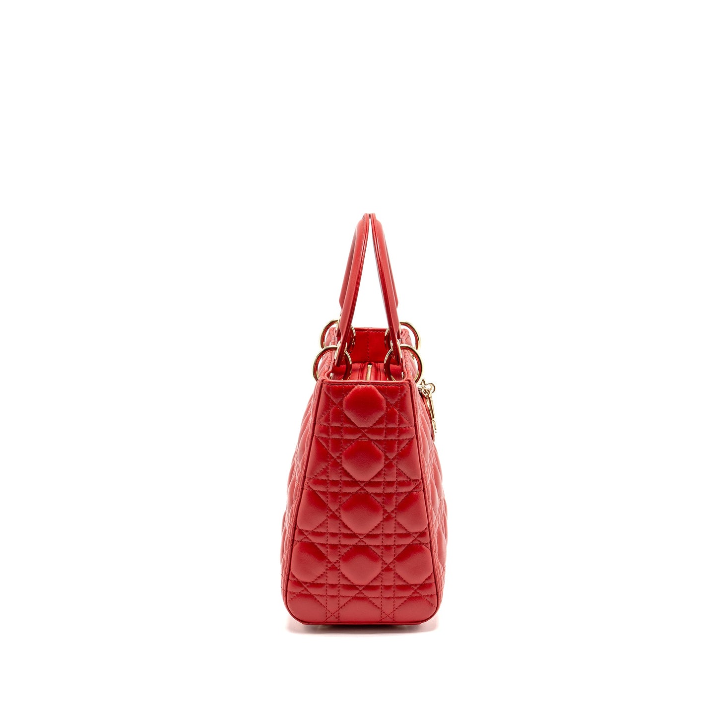 Dior Medium Lady Dior Lambskin Red LGHW