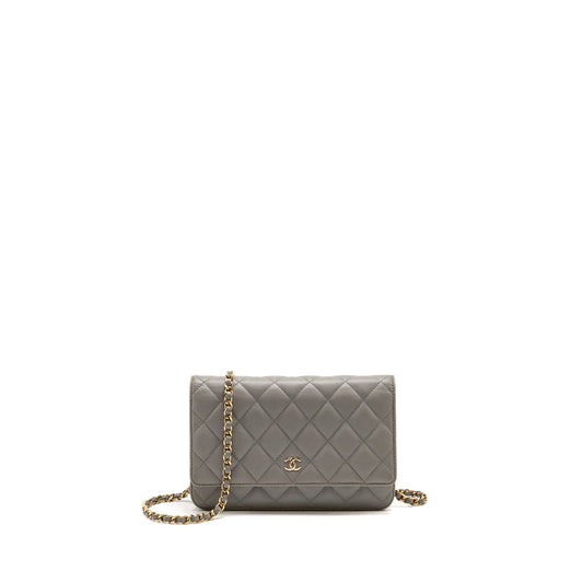 Chanel Classic Wallet on Chain Caviar Grey LGHW (Microchip)