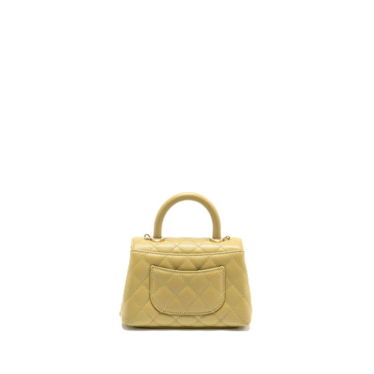 Chanel Mini Coco Handle Caviar Light Green LGHW (Microchip)