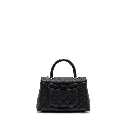 Chanel Small Coco Handle Caviar Black LGHW(microchip)