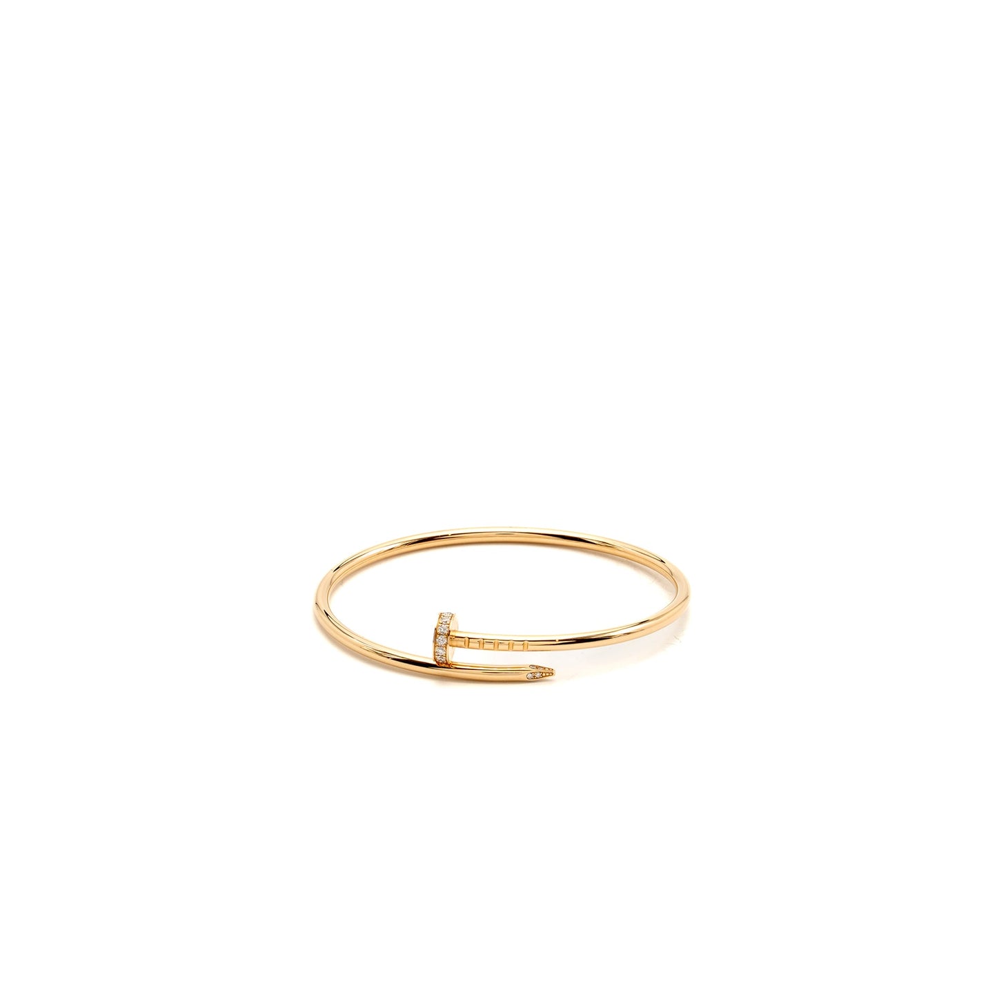 Cartier Size 15 Juste Un Clou Bracelet, Small Model Rose Gold Diamonds
