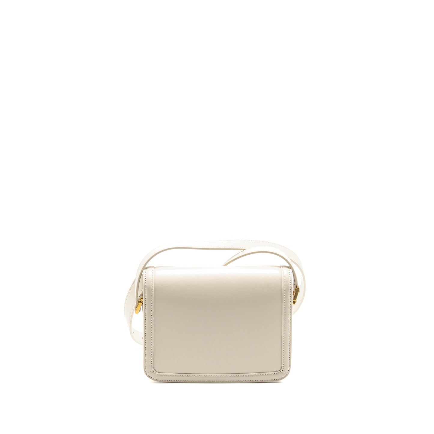Saint Laurent Small SOlferino Satchel Crossbody Bag Calfskin White GHW