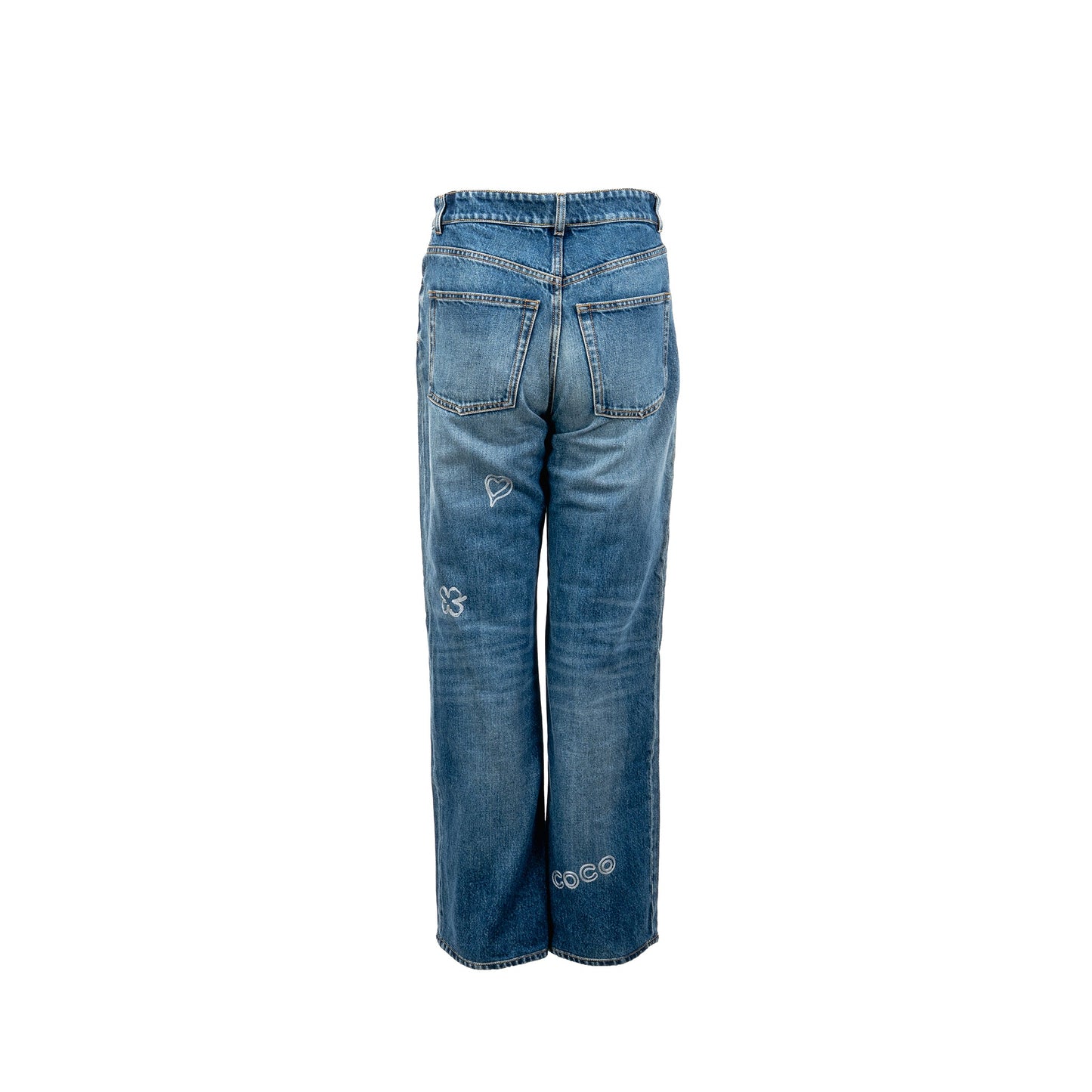 Chanel size 34 coco chanel print denim jeans Cotton blue