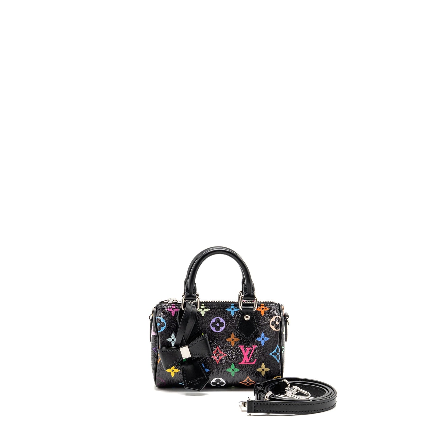 Louis Vuitton x Takashi Murakami Nano Speedy Multicoloured Monogram Canvas Black SHW