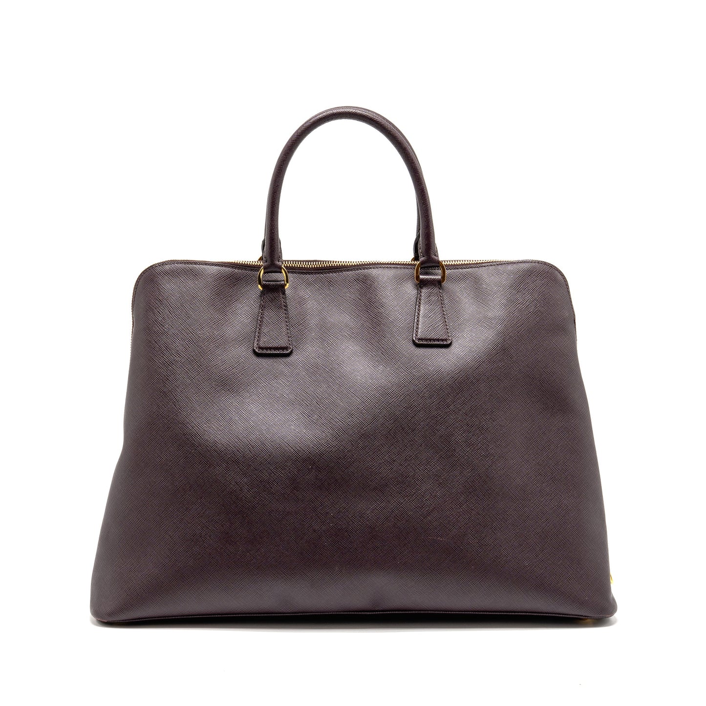 Prada Saffiano Vernice Promenade Large Dome Tote Bag Leather Mogano GHW