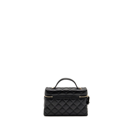Chanel 25p CC Top Handle Vanity Bag Caviar Black LGHW(microchip)