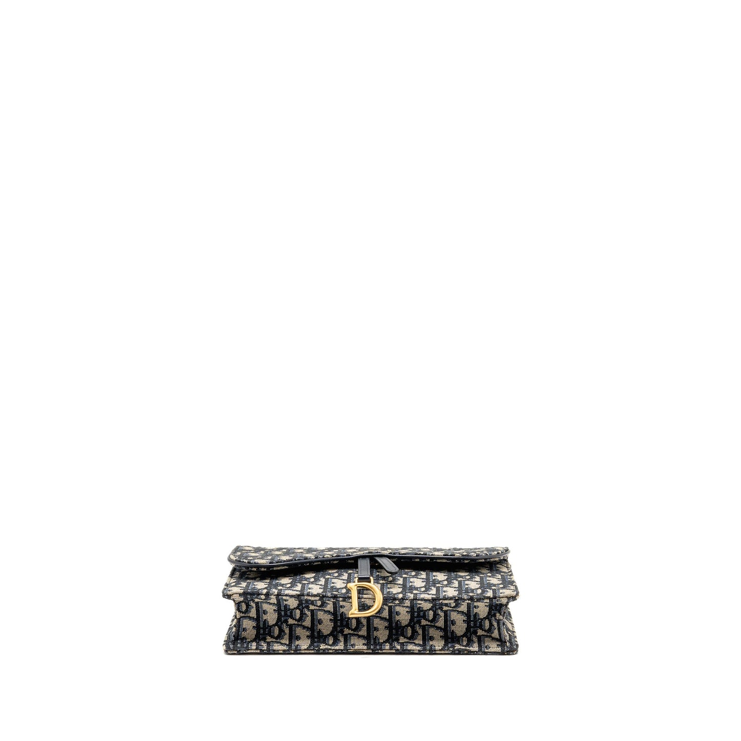 DIOR Saddle Pouch Dior Oblique Canvas Blue GHW