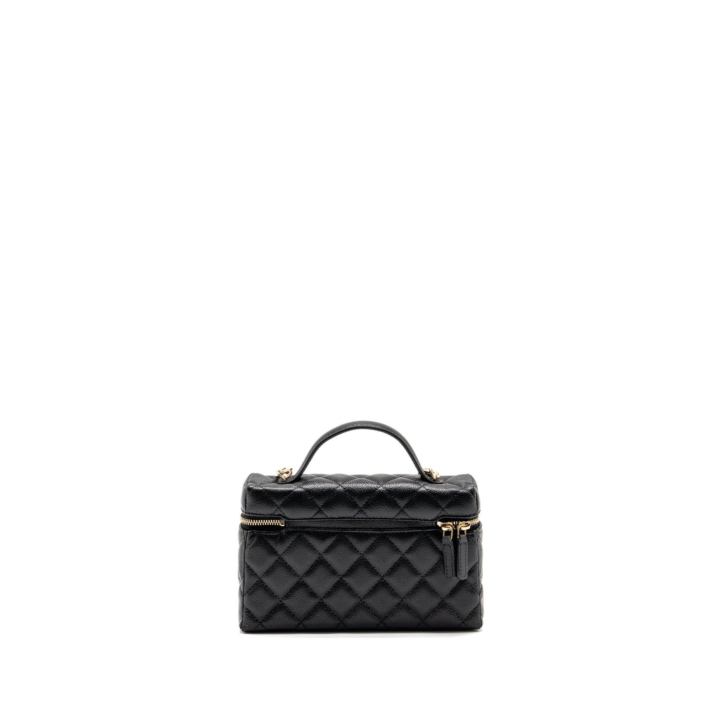 Chanel 25p CC top handle vanity with chain Caviar Black LGHW (microchip)