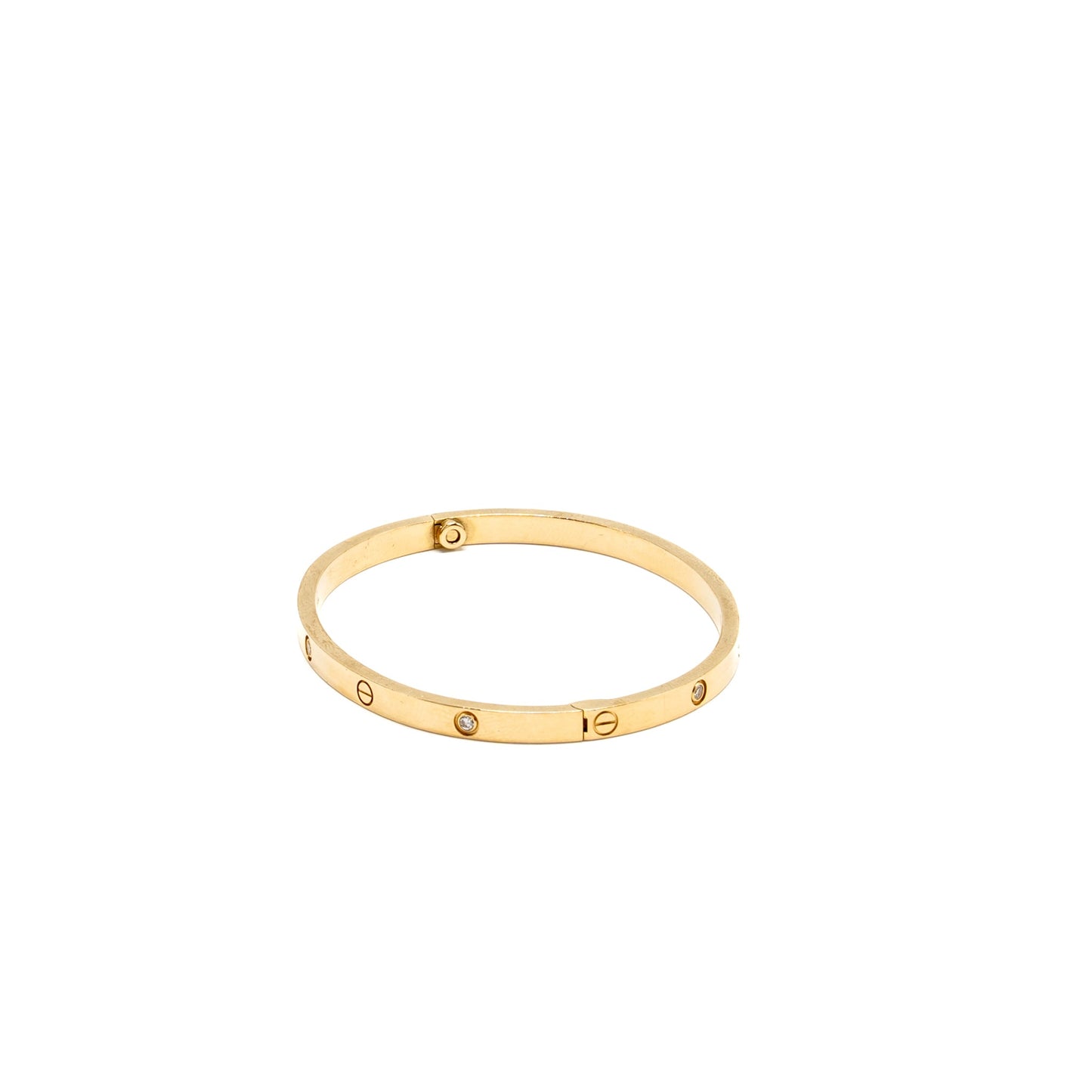 Cartier size 16 love bracelet small model yellow gold 6 diamonds