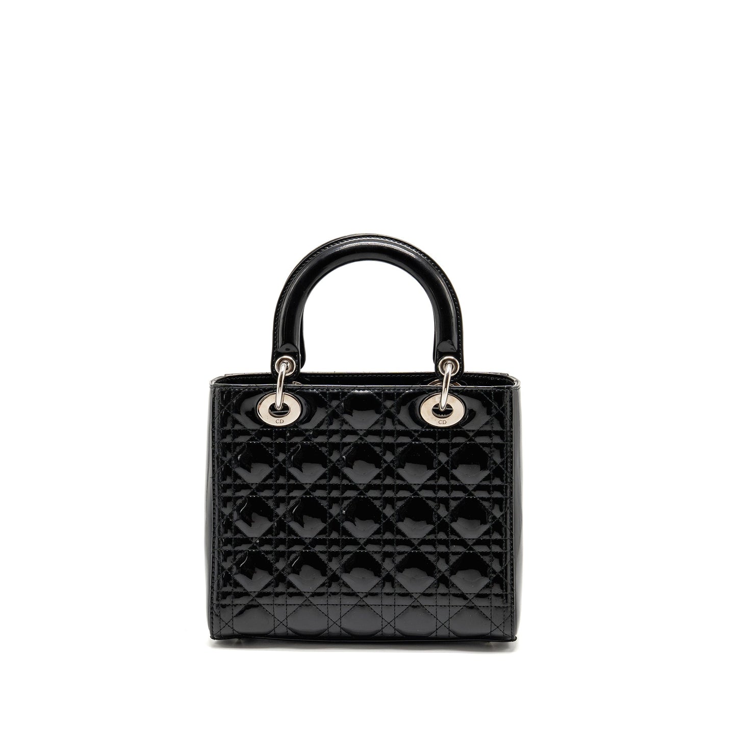 Dior Medium Lady Dior Patent Black SHW
