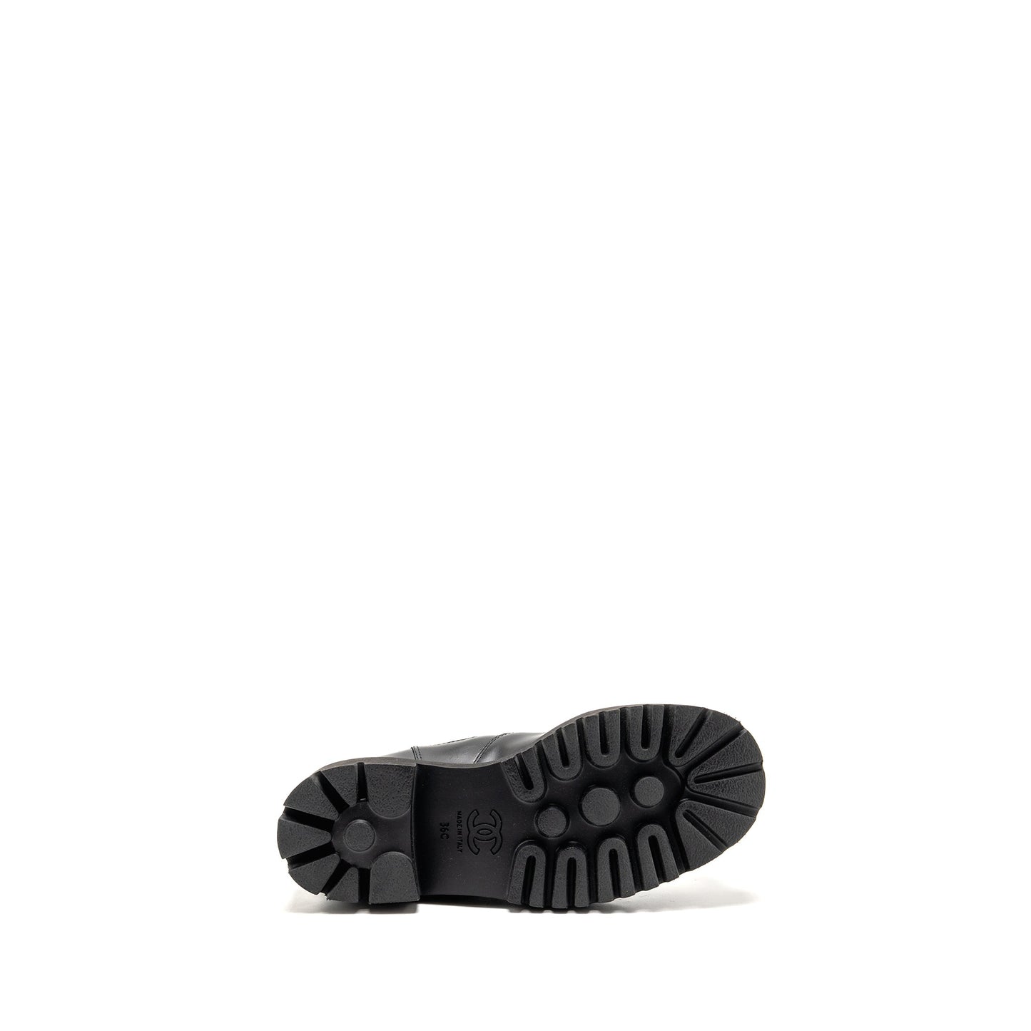 Chanel 24b size 36 cc logo short boots calfskin black