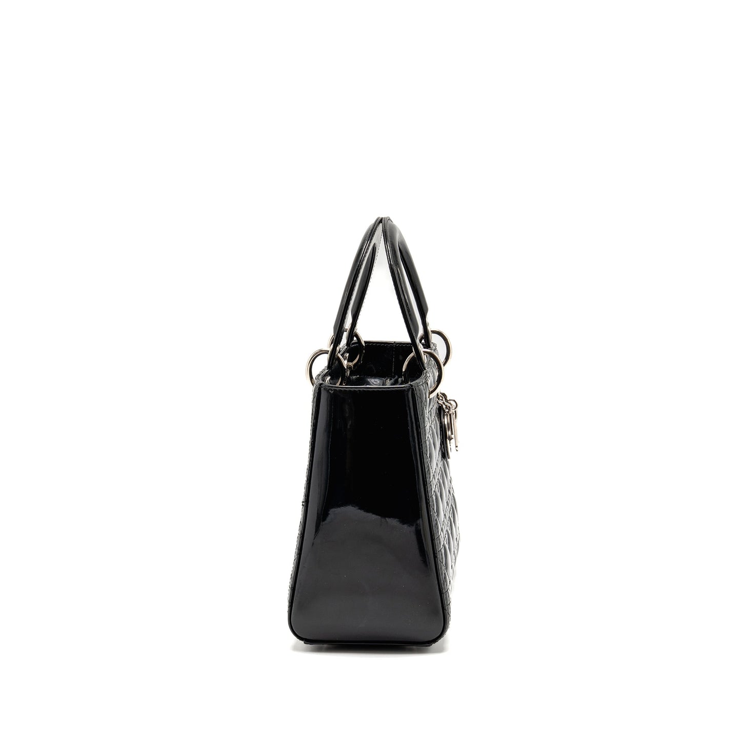 Dior Medium Lady Dior Patent Black SHW
