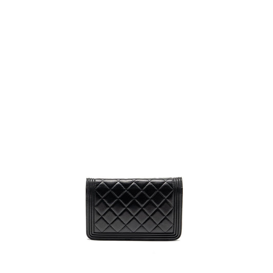 Chanel boy wallet on chain calfskin black with black hardware