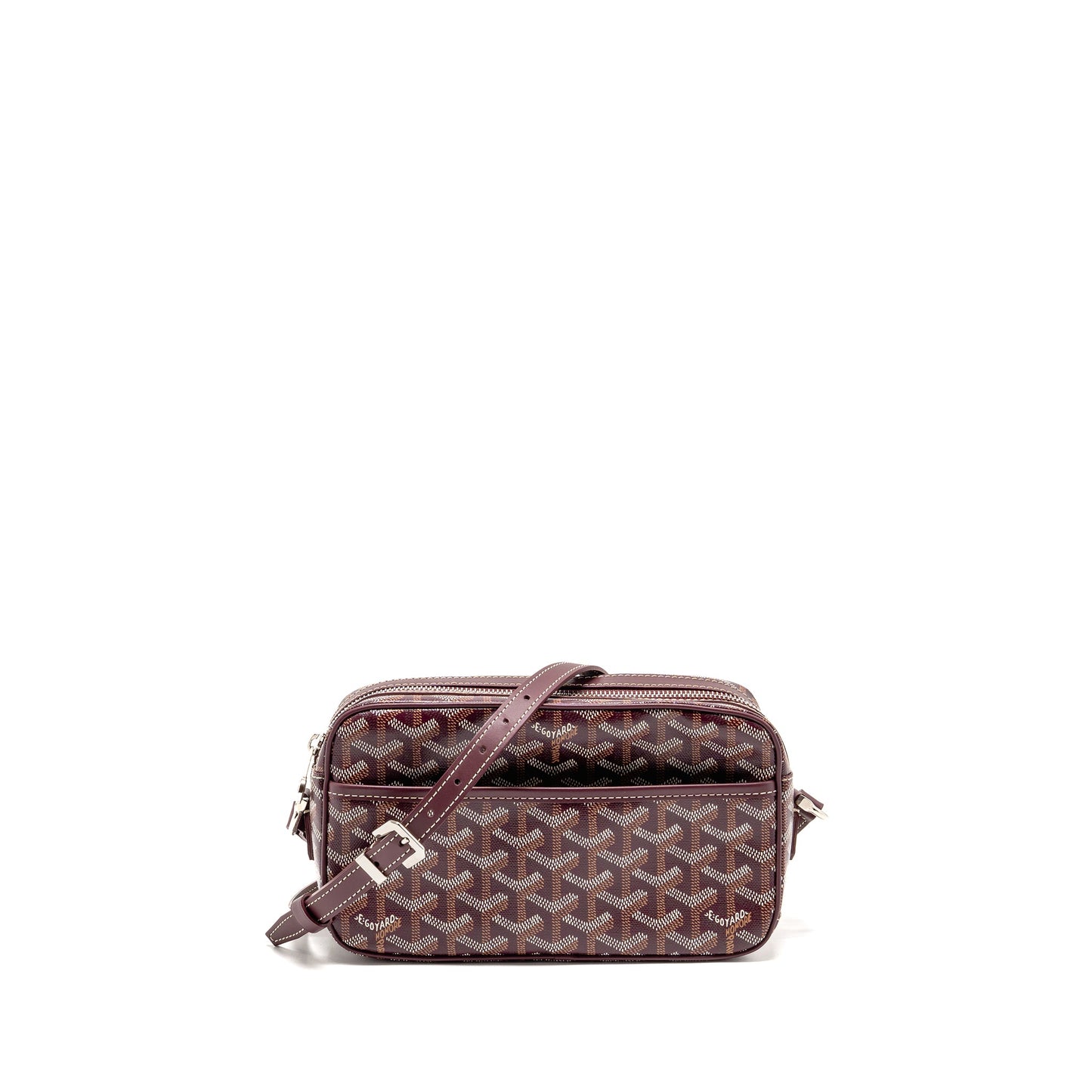 Goyard Cap-Vert PM Bag Goyardine Canvas/Cervon Calfskin Burgundy SHW