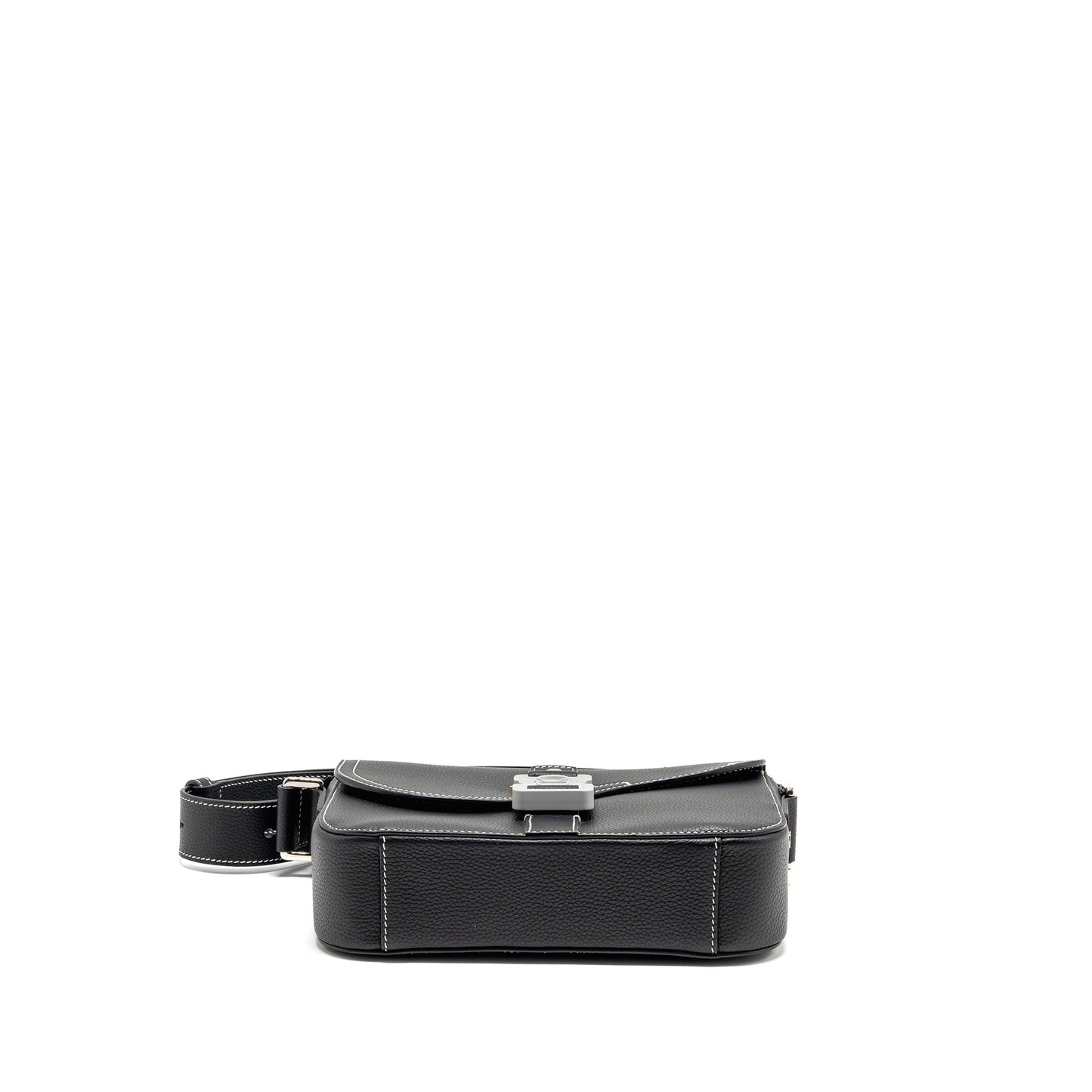 Dior Medium Saddle Flap Messenger Bag Grained Calfskin Black GHW