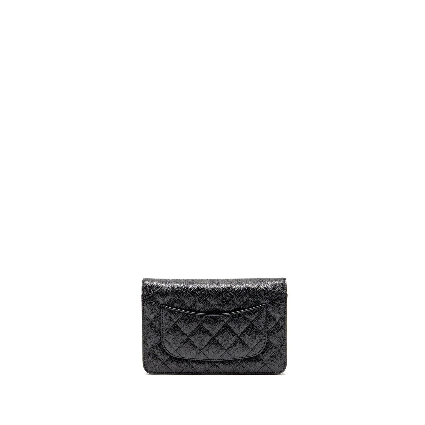 Chanel classic wallet on chain caviar black SHW (microchip)