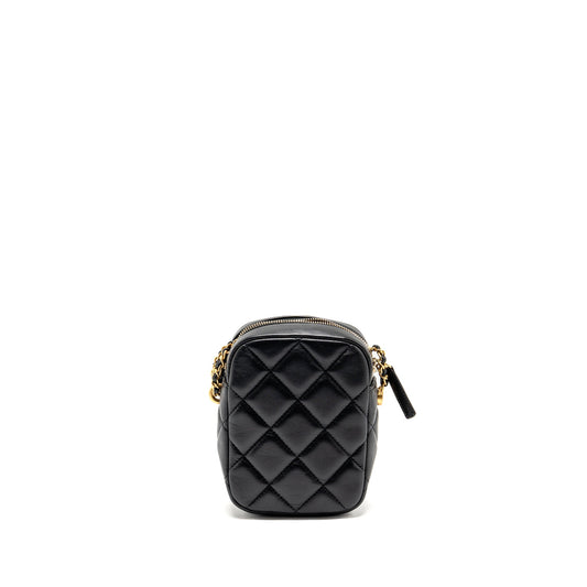 Chanel 22C My Perfect Mini Camera Case with Chain Lambskin Black GHW (Microchip)