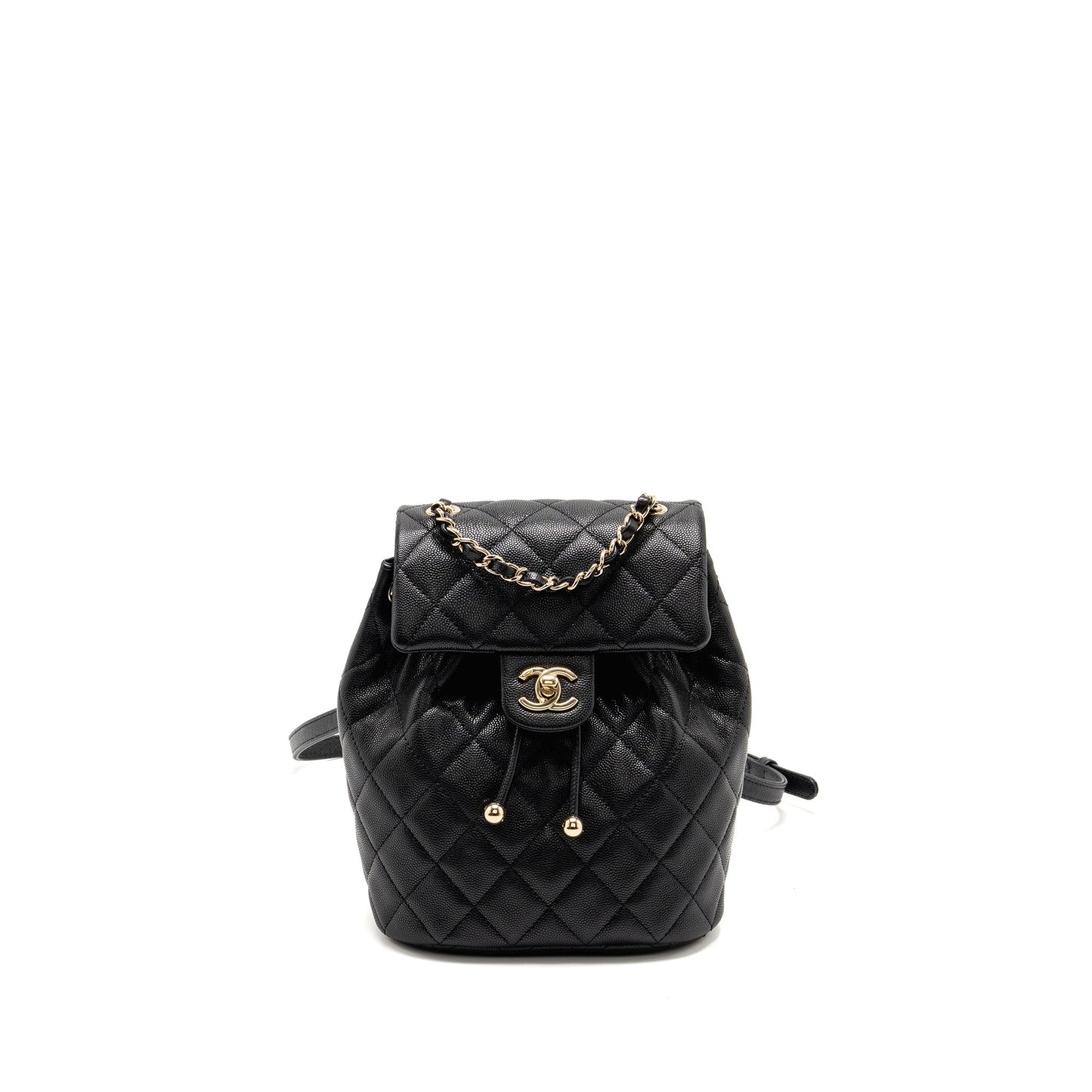 Chanel Quilted Mini Backpack Caviar Black LGHW (Microchip)