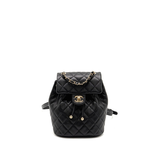 Chanel Quilted Mini Backpack Caviar Black LGHW (Microchip)