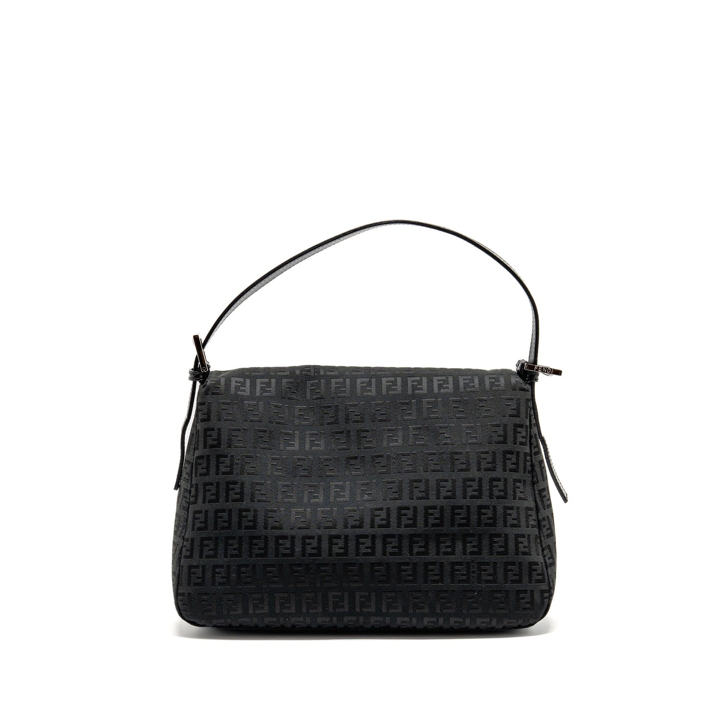 Fendi Zucca Mamma Baguette Bag FF Logo Canvas Black SHW