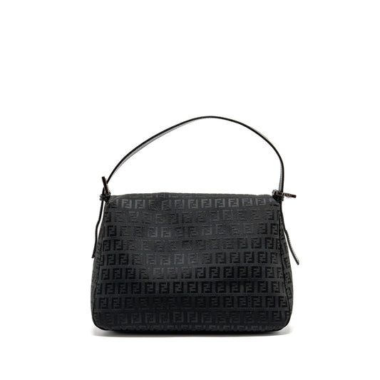 Fendi Zucca Mamma Baguette Bag FF Logo Canvas Black SHW