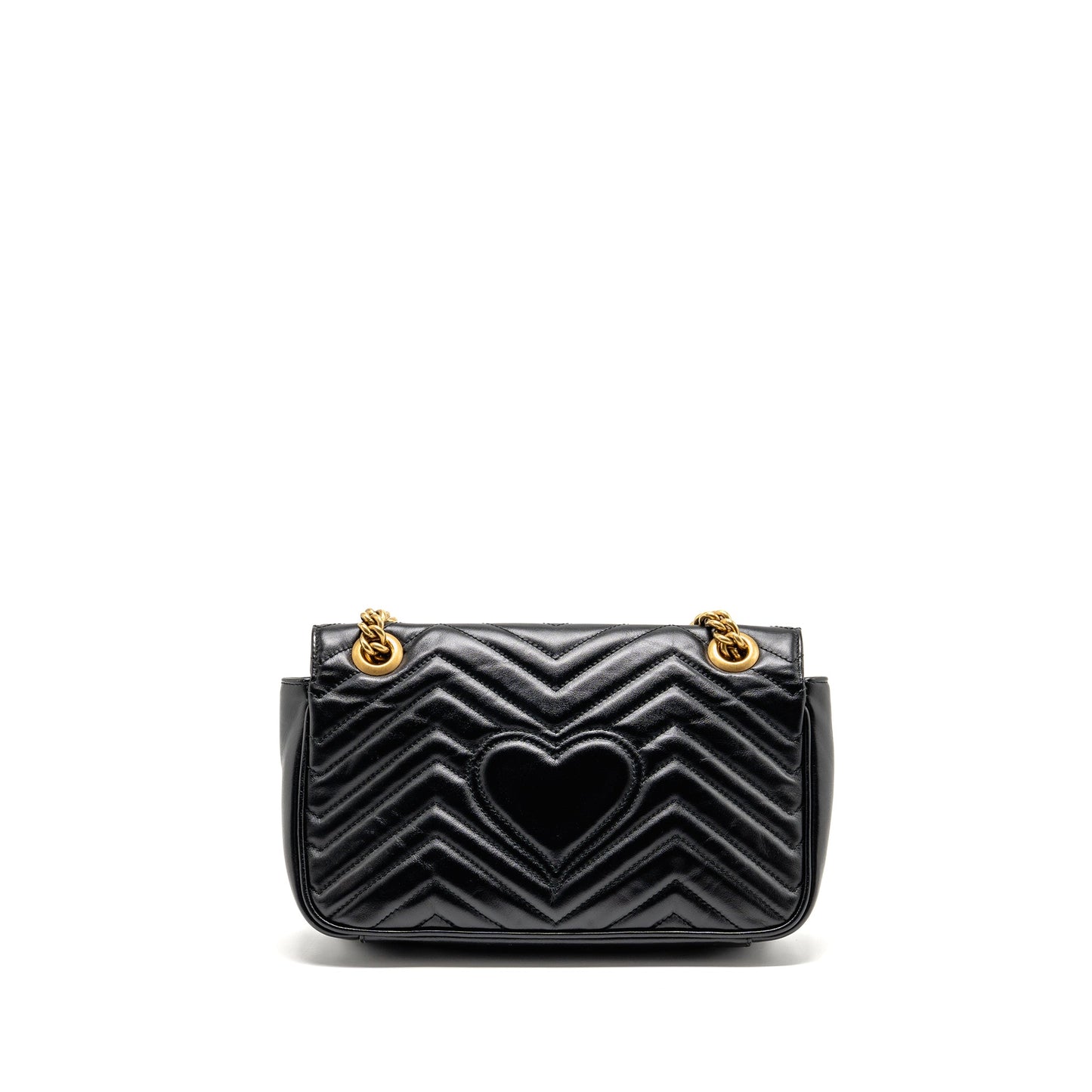 Gucci Medium GG Marmont Shoulder Bag Calfskin Black GHW