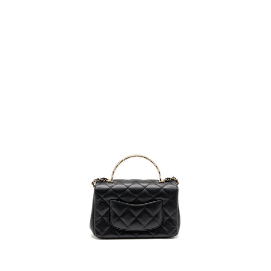 Chanel 25S Mini Coco Crush Handle Bag Caviar Black LGHW (Microchip)