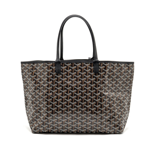 Goyard Saint Louis PM Tote Bag Goyardine Canvas/Calfskin Black SHW