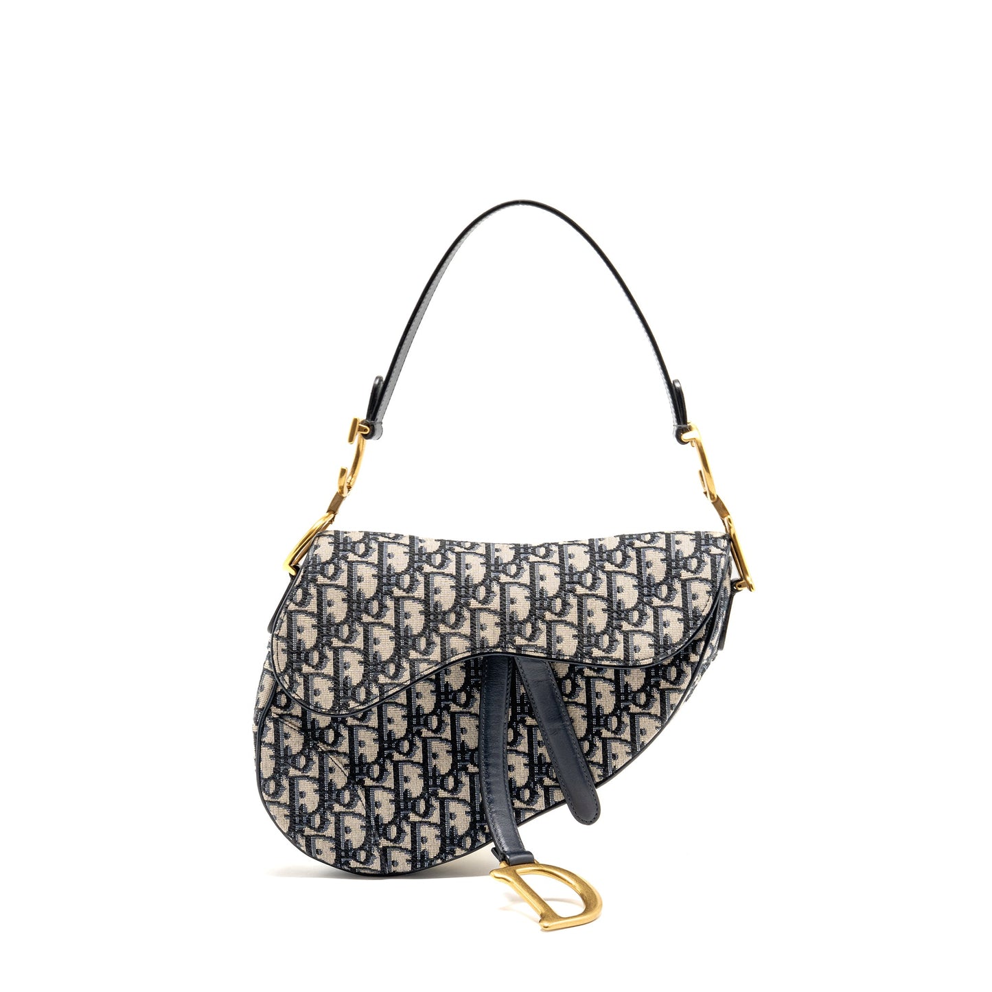 Dior Medium Saddle Bag Oblique Canvas Blue GHW