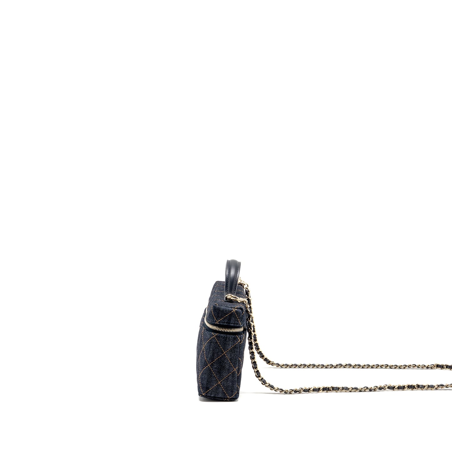Chanel 26p top handle vanity denim dark blue LGHW (microchip)
