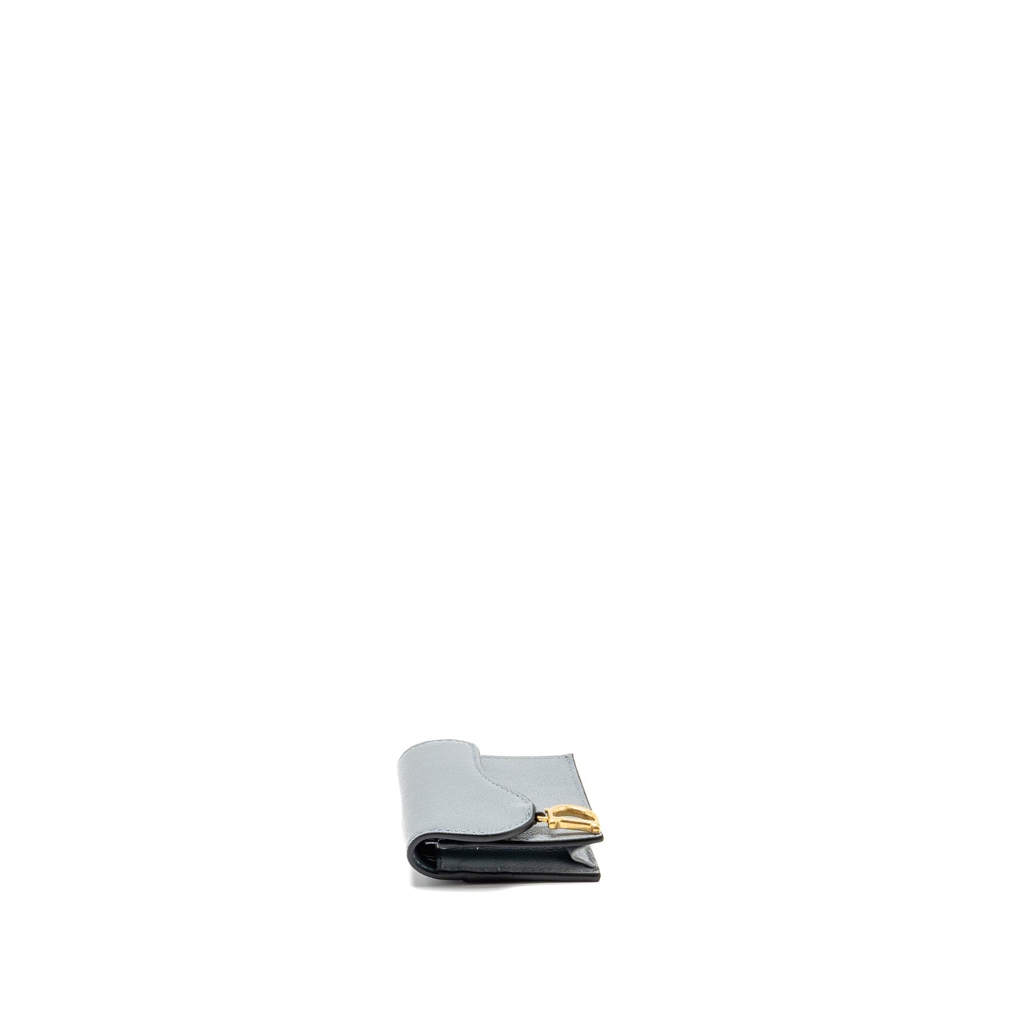 Dior Saddle Bloom Card Holder Goatskin Cloud Blue GHW