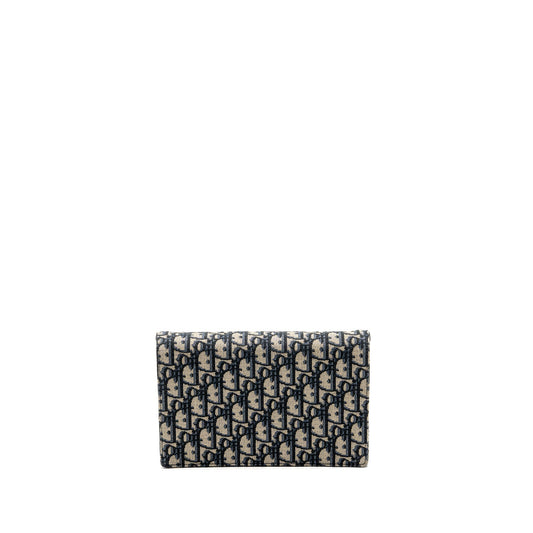 DIOR Saddle Pouch Dior Oblique Canvas Blue GHW