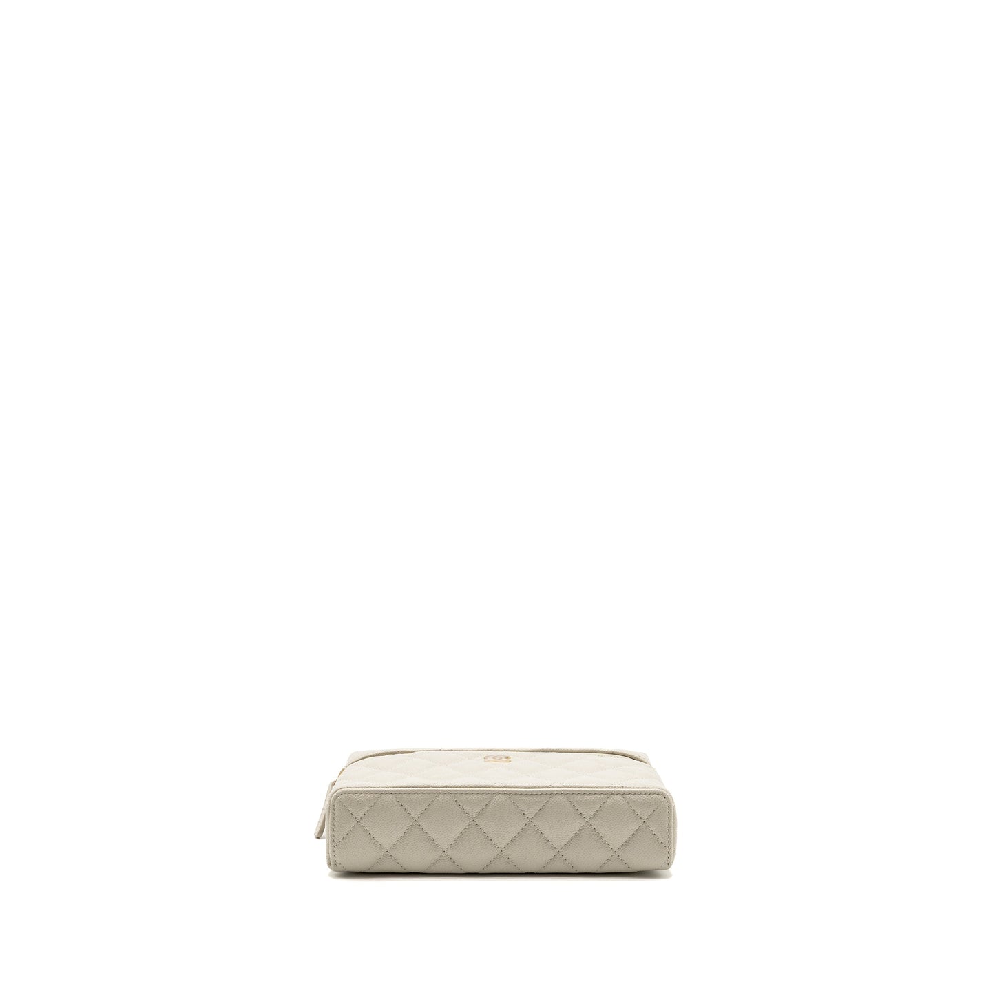 Chanel CC Top Handle Vanity with Chain Caviar Light Grey LGHW (Microchip)