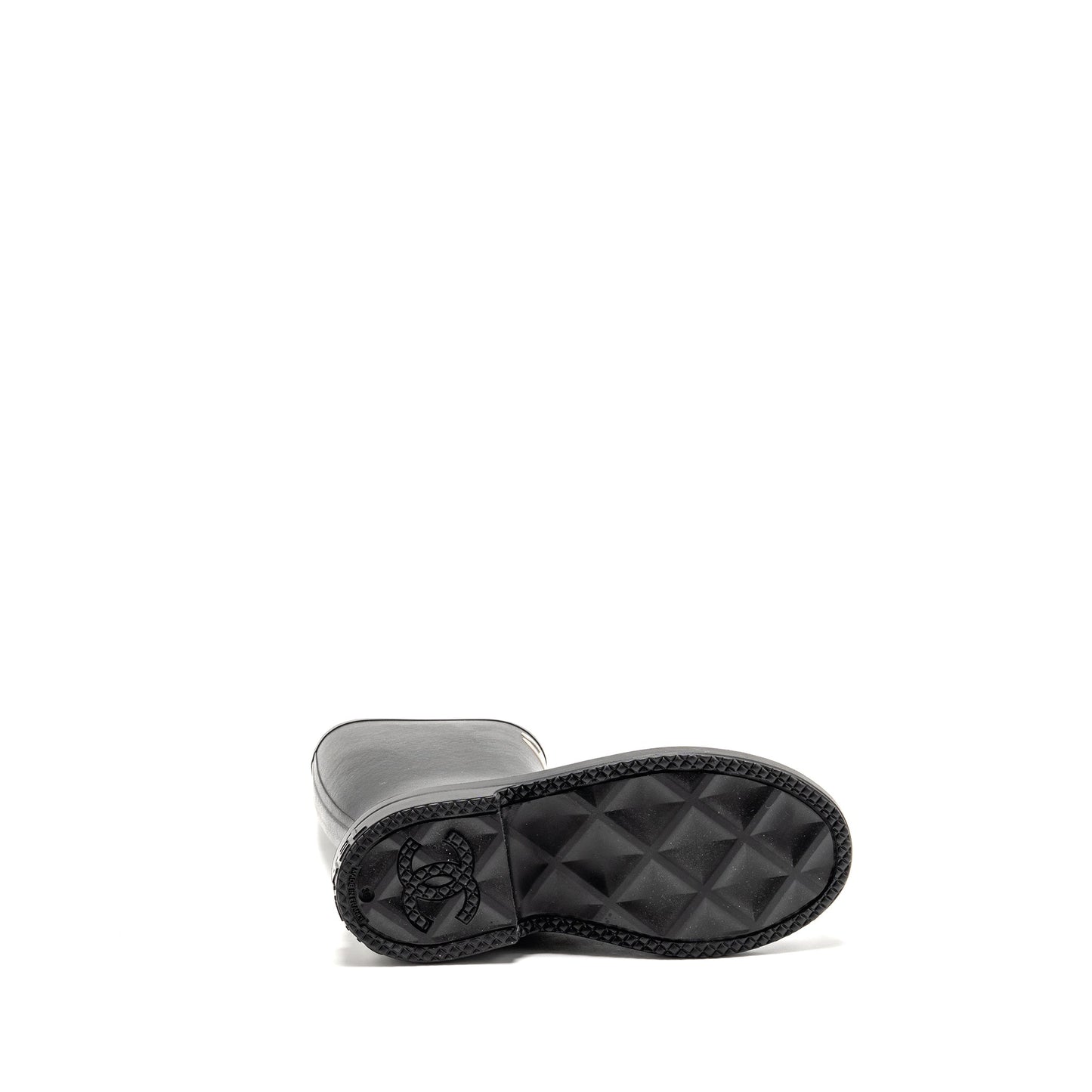 Chanel Size 38 25B High Boots Caoutchouc Black