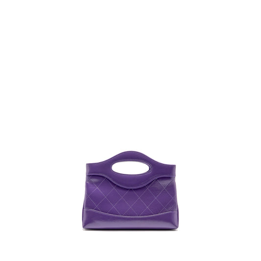 Chanel Mini 31 Clutch With Chain Shiny Calfskin Purple LGHW (Microchip)