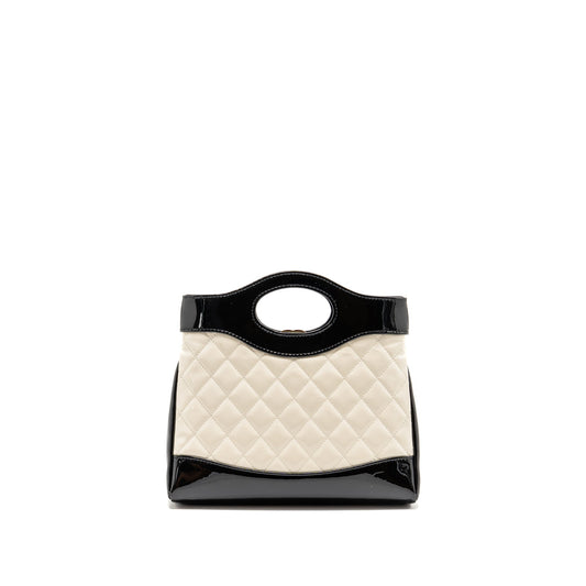 Chanel Mini 31 Bag Patent Black / White LGHW (Microchip)