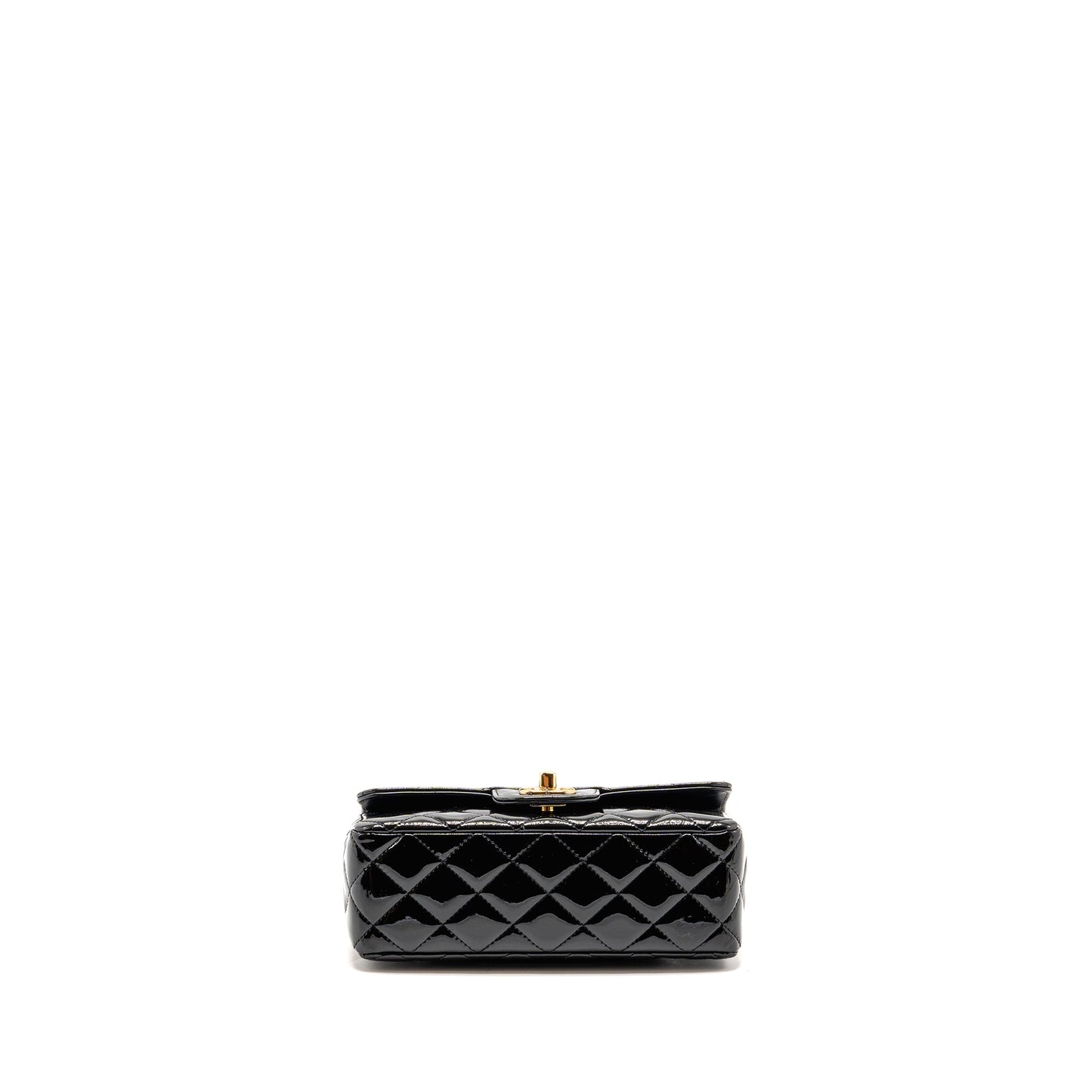 Chanel Mini Rectangular flap bag patent leather black GHW