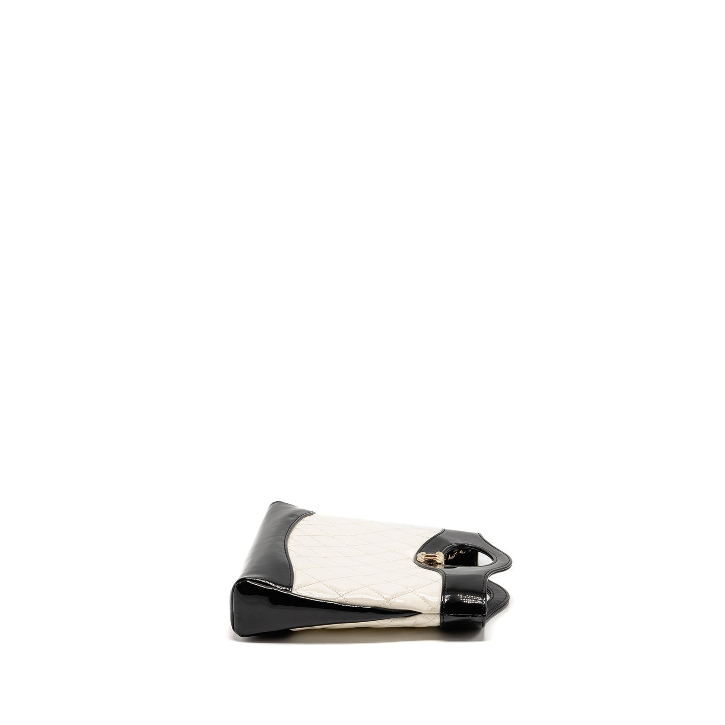 Chanel Mini 31 Bag Patent Black / White LGHW (Microchip)