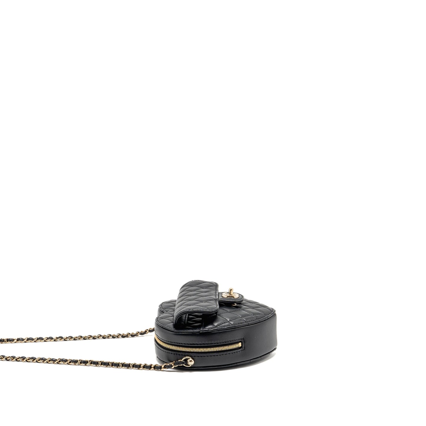 Chanel 22S Heart Bag Lambskin Black LGHW (Microchip)