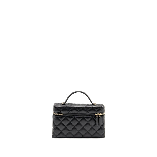 CHANEL 25P CC Top Handle Vanity Bag Caviar Black LGHW (Microchip)
