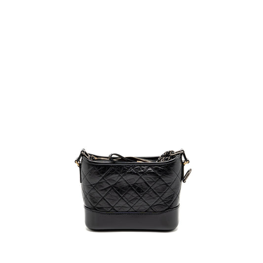 CHANEL Small Gabrielle Hobo Bag Aged Calfskin Black Multicolour Hardware