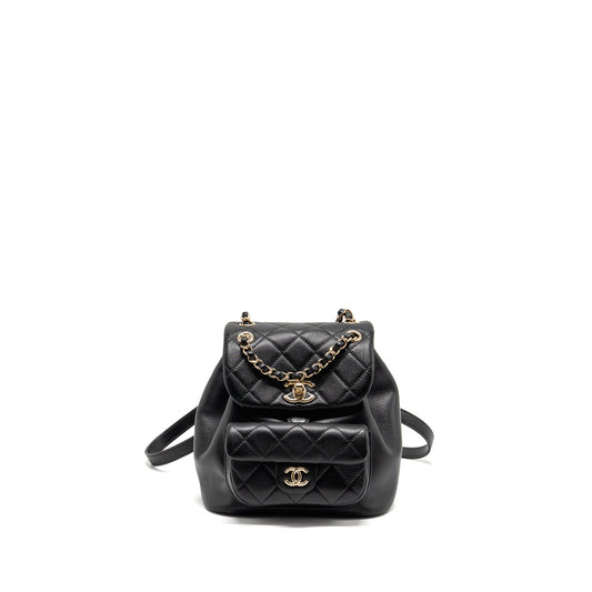Chanel Mini Duma Backpack calfskin black LGHW (microchip)