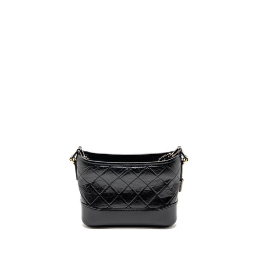 Chanel Small Gabrielle Hobo Bag Aged Calfskin Black Multicolour Hardware